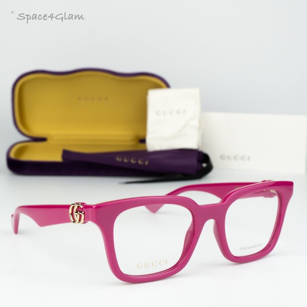 BRAND NEW Gucci GG1728O 004 Red Pink Square Women Eyeglasses GG 1728O - Picture 3 of 7